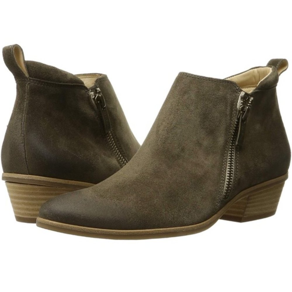 Paul Green Jillian Suede Ankle Zip Booties Tan Brown 5.5